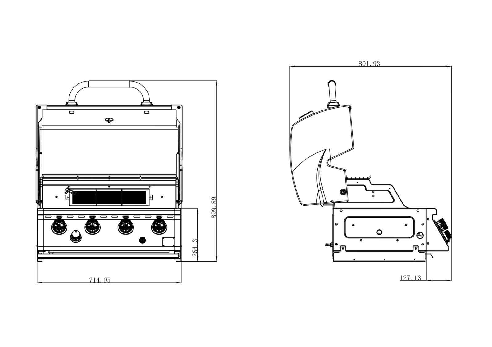 BBQ ΥΓΡΑΕΡΙΟΥ SEMI-PROF TGH-BI-M61 4+1 17,5kW - Image 6