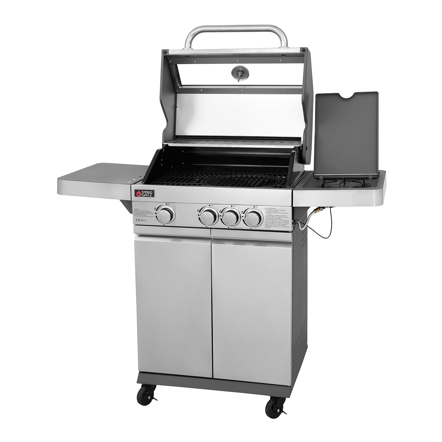 BBQ ΥΓΡΑΕΡΙΟΥ GS GRILL VIEW 3+1 ΙΝΟΧ - 11,5kW - Image 4