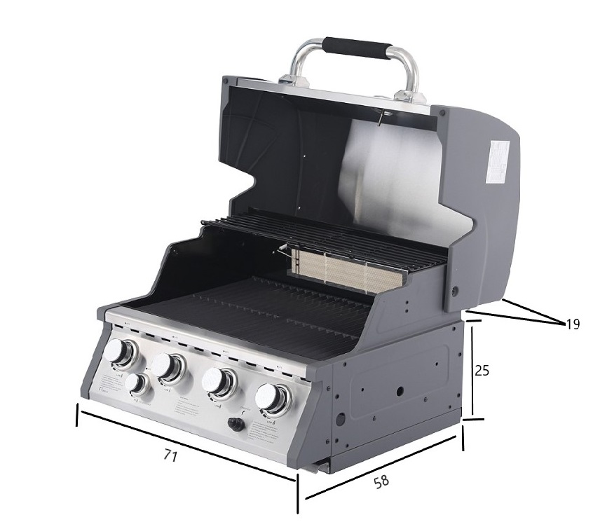 BBQ ΥΓΡΑΕΡΙΟΥ SEMI-PROF TGH-BI-M61 4+1 17,5kW - Image 16