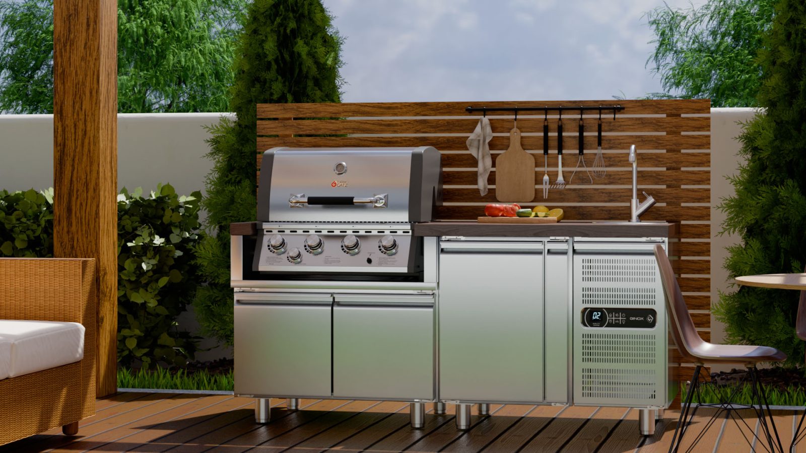 ΕΡΜΑΡΙΟ INOX BBQ TGH-B1-M61 ΜΕ ΠΟΡΤΕΣ - Image 9
