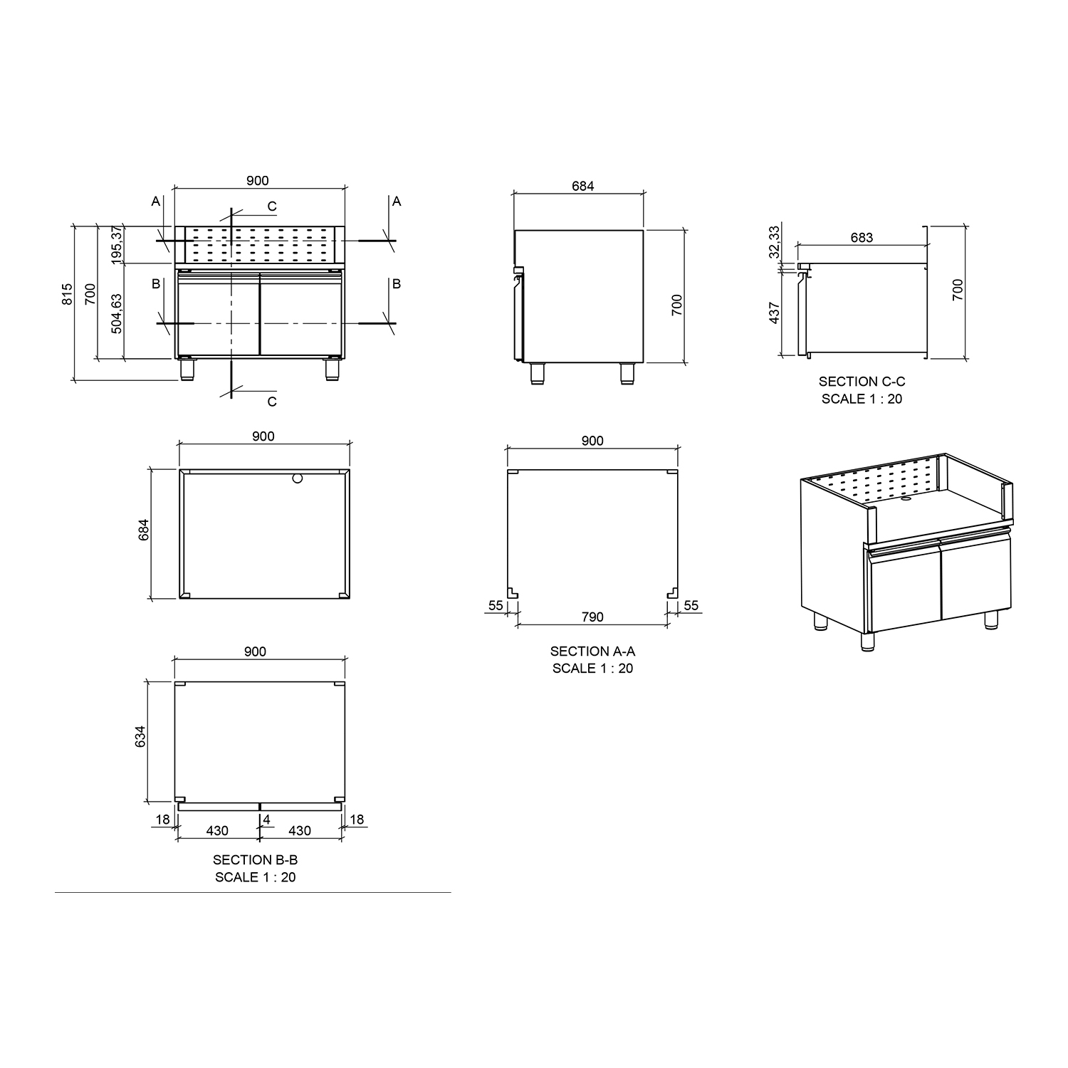 ΕΡΜΑΡΙΟ INOX BBQ TGH-B1-M61 ΜΕ ΠΟΡΤΕΣ - Image 5