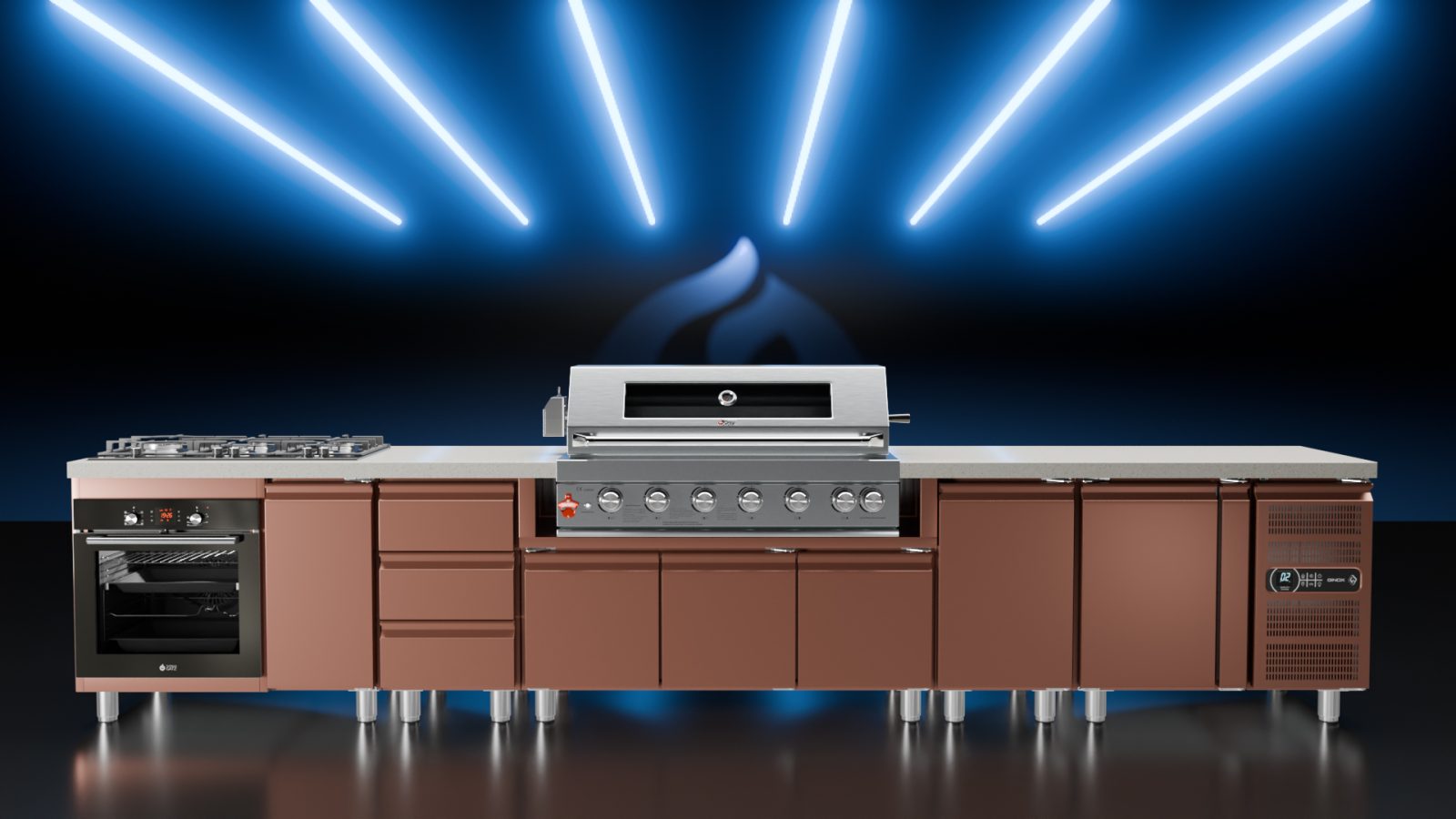 BBQ ΥΓΡΑΕΡΙΟΥ SEMI-PROF TGH-BI-B8B-G 6+1 26,7kW - Image 12