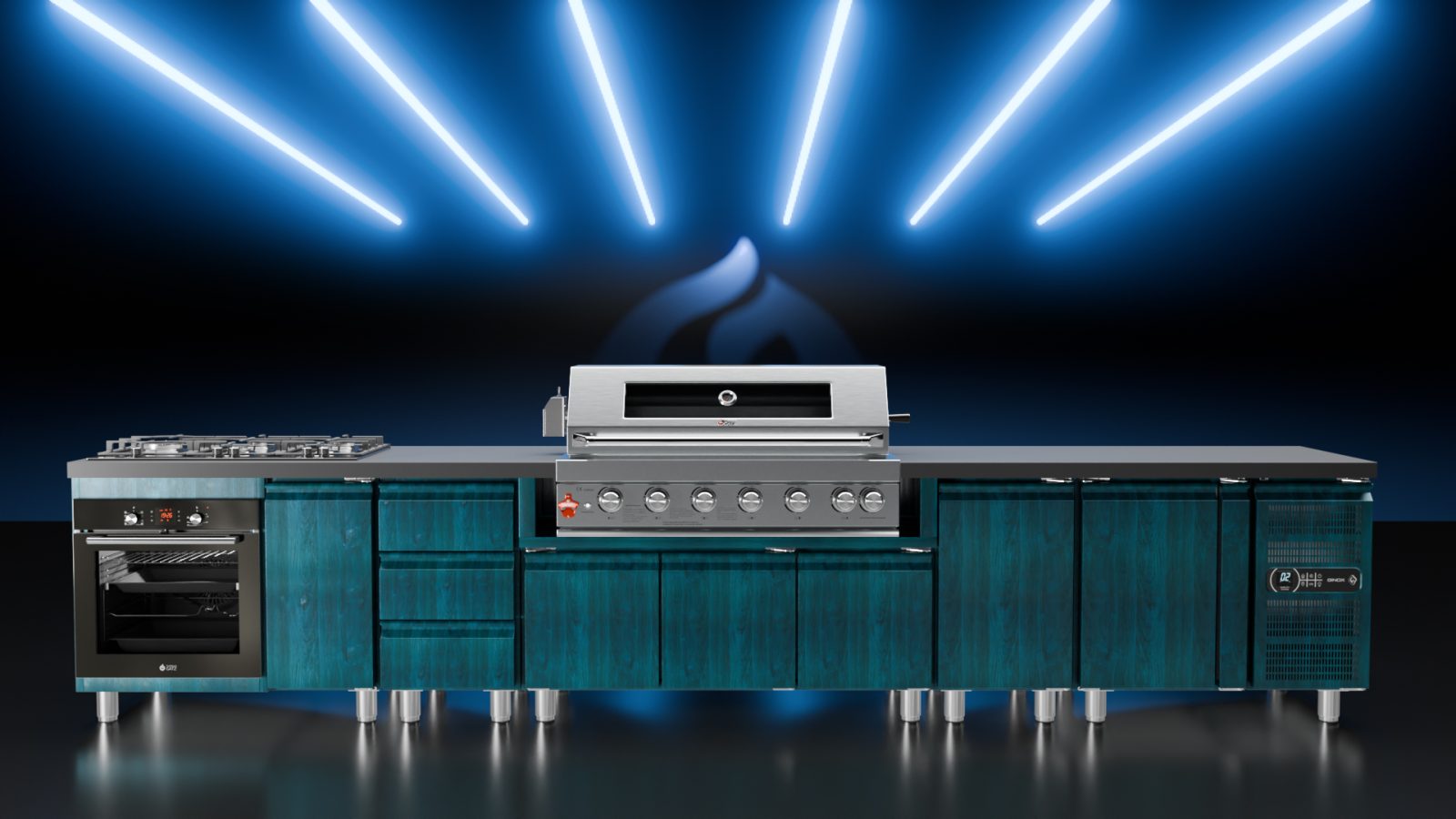 BBQ ΥΓΡΑΕΡΙΟΥ SEMI-PROF TGH-BI-B8B-G 6+1 26,7kW - Image 17